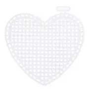 4Pcs Plastic Mesh Canvas Sheet 7.4 cm/ 3 inch White Heart Blank Canvas