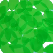 Sequin 1.5" x .75" Shape Navette Vinyl Go Go Trans Green. Made in USA
