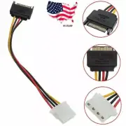 Male Female 4-pin Power Drive Adapter adaptor Cable to Molex IDE SATA 15-pin 1PC