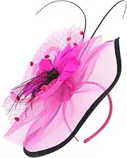 [BESPORTBLE] Veil Fascinator Hat with Hair Clip Headband Accessories Elegant Tea Party Decorations Stylish Headdress for Weddings Formal Events
