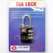 3 x TSA 3 Dials Combination Padlock TRAVEL LUGGAGE LOCK BLACK (FAST POSTAGE)