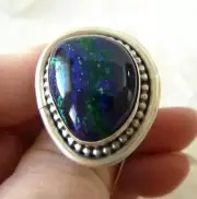 NWT Navajo Scott Skeets Lapis-Azurite Ring 925 Sterling Silver Size 10 Signed