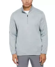 PGA TOUR Men's Two-Tone Space-Dyed Quarter-Zip Golf Pullover, Quarry Heather-2XL