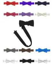 New Bow Tie Men Boys Baby Satin look Solid Adjustable Pre-Tied Tuxedo Made USA