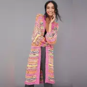 NWT Anthropologie Juliette Space-Dyed Longline Cardigan Duster Knit Kimono