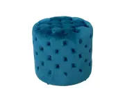 Teal Alexa Round Ottoman