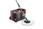 Spin Mop and Bucket Set Tile Wood Floor Cleaner 4 Microfiber Mop Heads Easy Cleaning System 360 Degree Rotating