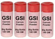 4 Bottles x (140g EACH) Premium Carrom Board Powder GSI Indian Smoothens Carom