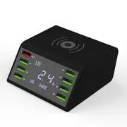 8 Port Usb Digital Display Intelligent Fast Charging Eu Us Uk Plug Wireless Charger Adapter For Huawei P30 Mate 20Pro Xiaomi Mi8 Mi9 S10 S10+