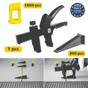 Lippage Tile Leveling System - 1000 Clips / 300 Reusable Wedges/ 1 Tool (Size M)