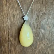 Natural Indian Aventurine Teardrop Pendant with 925 Silver Bail
