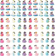 Lyreh 90pcs Mini Flamingo Resin Ducks, Summer Swim Rings Bikinis Sunglasses Surfboards Small Flamingo Miniatures Tiny Resin Animals for Dollhouse Garden Landscape Decor DIY Crafts (Style 3)