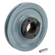 Cast Iron 5.75" Single Groove Pulley Belt B Section 5L and 1-3/8" Sheave Bushing