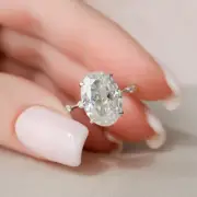 4.50CT Elongated Oval Cut Moissanite Engagement/Wedding Ring 925 Sterling Silver