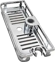 ALEOHALTER Hanging Shower Caddy, No Drilling Organizer for 24mm-25mm Pole Rail Rod, Bathroom Storage Rack (285x40mm)