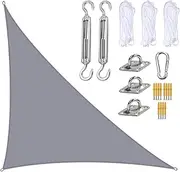 Marooma Sun Shade Sail, 4 x 4 x 5.7 m Triangle Canopy With Fixing Kit, Right Angle Shade for Outdoor Garden Patio