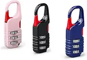 Mini Padlock, BARRYSAIL 3 Pcs Small Locks Set with 3 Digits Combination for Kids Diary Backpack Zipper (Black+Blue+Pink)