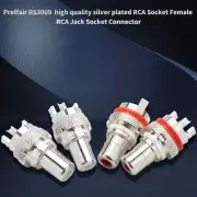 4pcs Silver Plated RCA Socket Female Connector Phono Chassis Panel Mount Jack