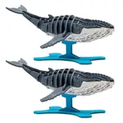 2x Insight Editions Incredibuilds Collection Humpback Whale 3D Wood Model Toy 9+