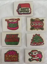 Vintage 80s Lot Of 7 Spindex Scratch & Sniff Christmas Stickers Pine Scent