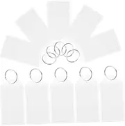 HOMSFOU 50pcs Heavy Duty Key Tags with Covers and Blank Inserts for Easy Labeling Key Chain Tags for Organizing Luggage and Bags