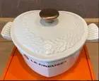 Le Creuset Cocotte D'amour Lace Relief Cotton Copper knob 1.9L Cast Iron