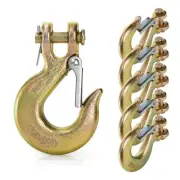 6 Pack 5/16 Inch Clevis Slip Hook with Latch, Forged G70 Steel Clevis Safety ...