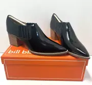Anthropologie BILL BLASS TINA Western Shooties Black All Leather Mid Heel 7.5