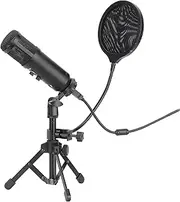 Microphone Set,Wired Recording Equipment,Condenser USB Interface with Adjustable Stand