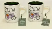 Cobwebs & Cauldrons Halloween Skeletons 18 Oz. Coffee Mugs Set of Two New