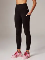 Running Bare Flex Peach Pocket Leggings. Shop Full Length Black Tights.