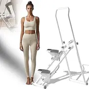Upgraded Stair Climber for Home Gym Exercise, Foldable Step Climbing Machine with LCD Display,Adjust Angle Height，Easy Assemble，Stair Stepper Exercise Equipment for Full Body Workout Fitness White