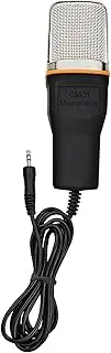 Microphone with Stand 3.5mm Jack Microphone for Computer Plug & Play Handheld Desk Microphone for Online T ing Meeting Gaming Video Conference Grey One Size