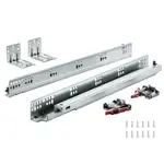 VEVOR 6 Pairs of 457.2mm Drawer Bottom Side Mount Rails, Heavy Duty Full Ball Bearing Extension Steel Track, Soft-Close Noiseless Guide Glides Cabinet