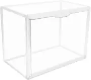 Clear Stackable Plastic Storage Bins with Magnetic Lid, Dustproof Book &