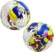 COHEALI 2pcs Inflatable Globe Beach Balls for Pool for Summer Fun Outdoor Play Geography Learning for Beach Pool Parties