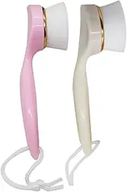 Vaguelly 2Pcs Long Handle Face Cleansing Brush Soft Fiber Facial Cleaning Brush for Deep Pore Cleansing Lightweight and Portable for Home Travel Use Easy to Hang and Store