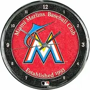 WinCraft Miami Marlins Round Chrome Wall Clock 2795712, Team Color, One Size