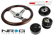 NRG 330mm BR Wood CH S Steering Wheel 1.5" DP w/130H Hub Gen2 Release BK Lock LB (for: Honda Civic)