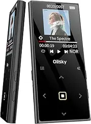 64GB Mp3 Player Bluetooth 5.0, Oilsky Portable Digital Lossless Music Player with FM Radio, Built-in Speaker, Touch Button, Voice Recorder, Lightweight for Sports, Up to 128GB, Headphone Included