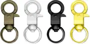 NILLOS Lobster Claw Clasps, 4 PCS Swivel Clip Snap Hooks for Jewelry Making, Key Chain (4 Colors)