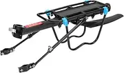 Abaodam Durable Bike Carrier Rack Lightweight Mountain Bike Cargo Rack for Easy Installation for Outdoor Use with Suitcases and Backpacks Includes Installation Tool Manual