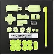 Replacement ABXY L R D Pad Cross Button Full Button Set & Sticker & Conductive Button Pad & Stylus Touch Pen for DS Lite NDSL Console Green