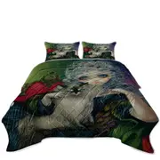 Rococo Style Portrait Princess with a Ragdoll Cat Coverlet