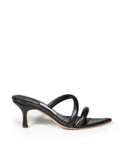 Black Leather Clove Strappy Sandals