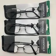 "3 PAIR" R157 FOSTER GRANT ESSENTIALS JACOBSON GUN GRAY +1.75 Reading glasses