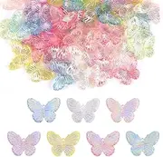 70pcs Miniature Tiny Butterflies, Mini Resin Butterflies Colourful Small Butterfly Figurines Pendants Charms Micro Butterflies Butterfly Craft for Decoration Doll House Miniature (Seven Colors)