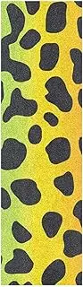 Amooorous Chic Rainbow Leopard Print Decorative Grip Tape Skateboard Anti-Tearing Fusion Scooter Grip Tape Bubble Free Cruiser Griptape 33×9 Inch