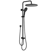 10" Round Shower Head Handheld Set Adjustable Height Rail Diverter Black