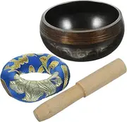 UPKOCH 1Set Meditation Sound Bowl Singing Bowl with Rod and Cushion for Yoga and Home Decoration Lightweight and Portable Meditation Aid